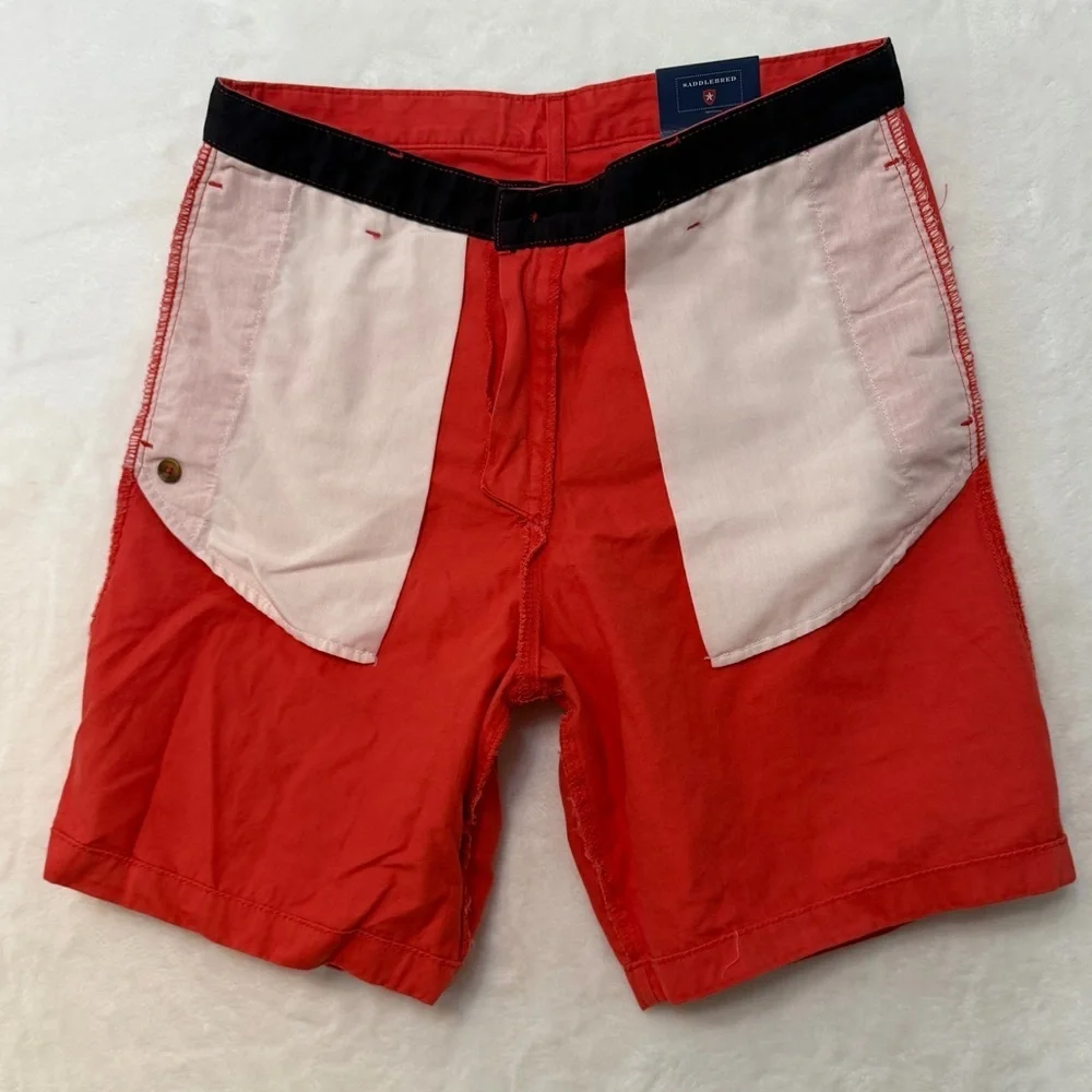 Saddlebred Mens Size 34 Bermuda Shorts Light Red Casual Pockets